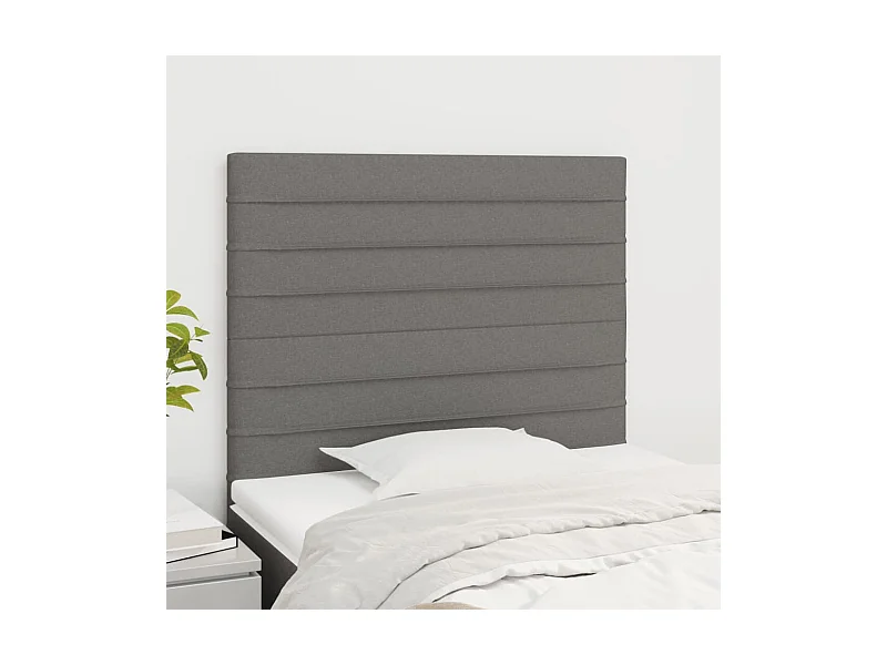 Tête de lit Gris foncé 100x5x118/128 cm Tissu