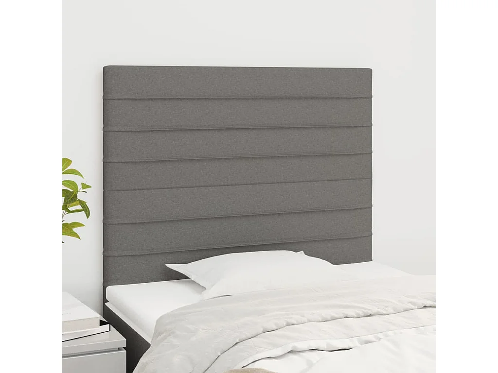 Cabeceira Cinza Escuro 100x5x118/128 cm Tecido