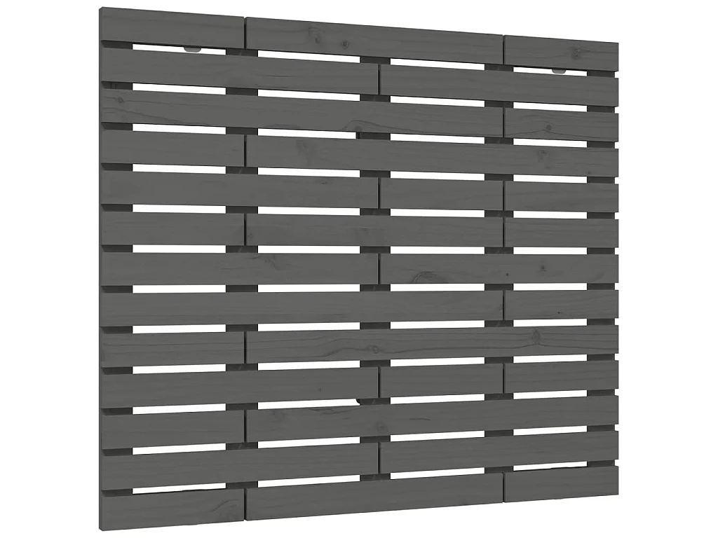 Hoofdbord wandmontage 96x3x91,5 cm massief grenenhout grijs
