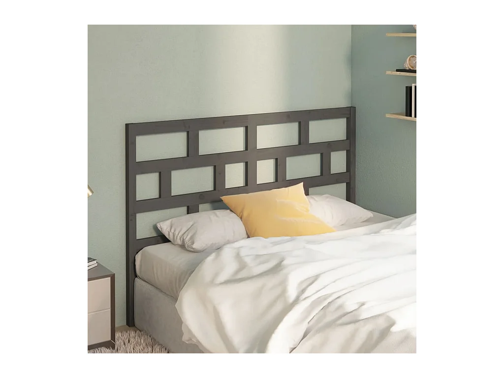 Tête de lit Gris 156x4x100 cm Bois massif de pin