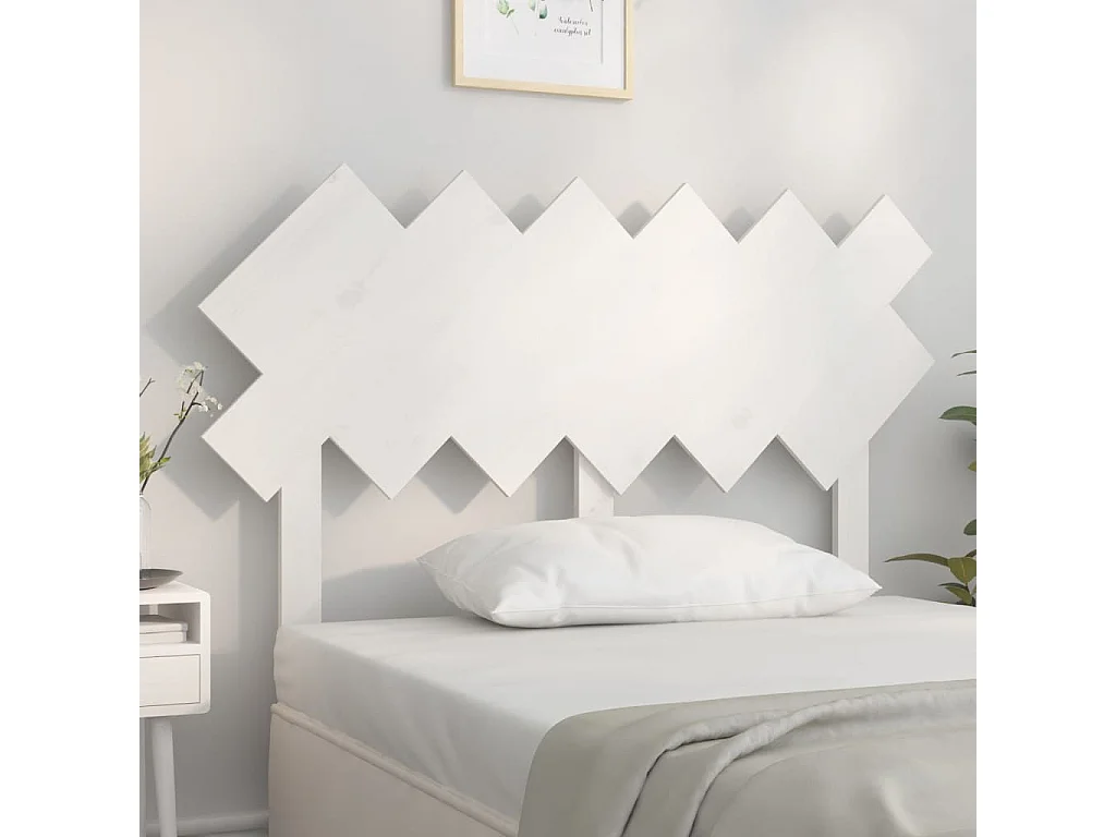 Hoofdbord 122,5x3x80,5 cm massief grenenhout wit