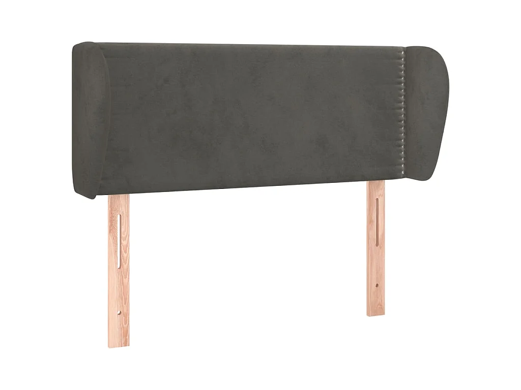 Kopfteil mit Ohren Dunkelgrau 103x23x78/88 cm Samt