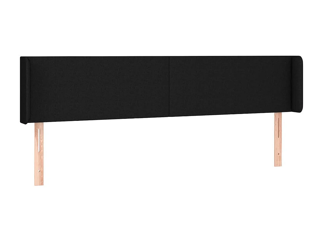Testiera ad Orecchio Nera 203x16x78/88 cm in Tessuto
