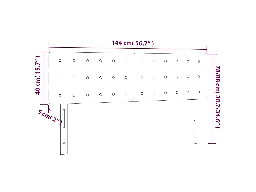 LED Kopfteil Weiß 144x5x78/88 cm Kunstleder