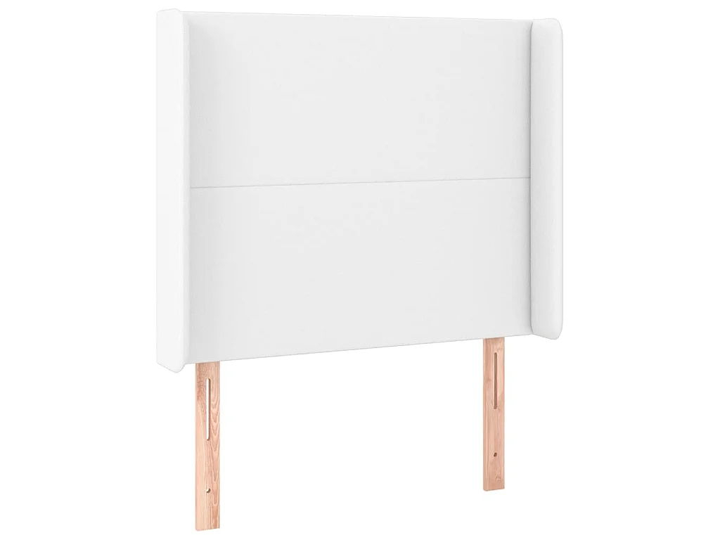 Testiera a LED Bianco 103x16x118/128 cm in Similpelle