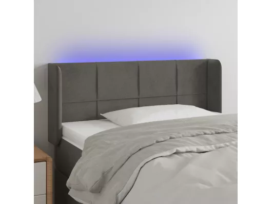 Kauf Unique LED Kopfteil Dunkelgrau 103x16x78/88 cm Samt