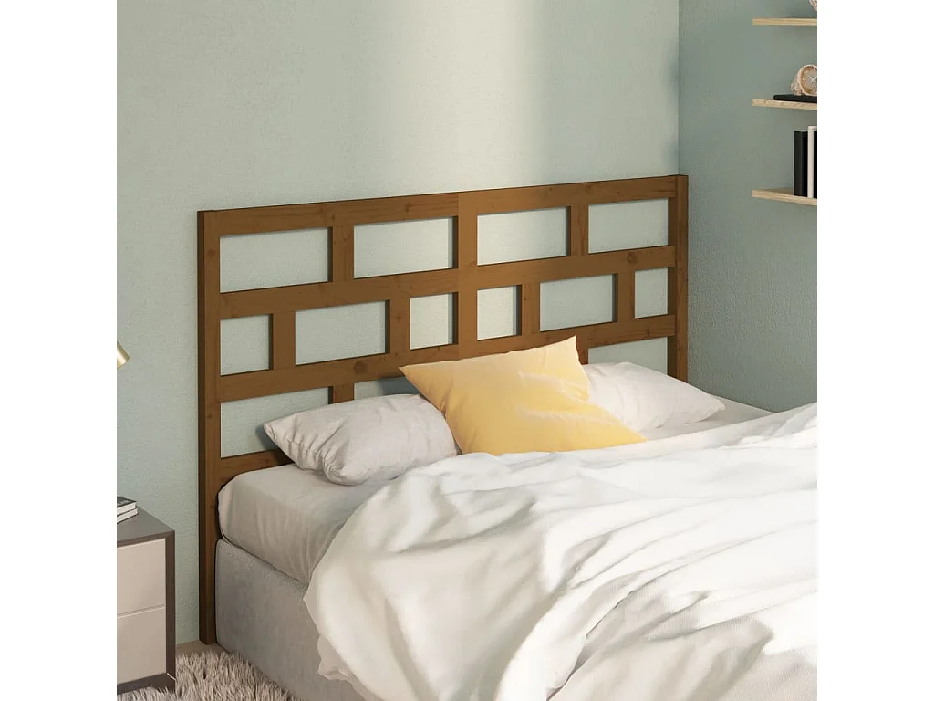 Tête de lit Marron miel 166x4x100 cm Bois massif de pin
