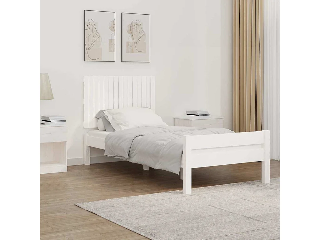 Wandhoofdbord 95,5x3x60 cm massief grenenhout wit