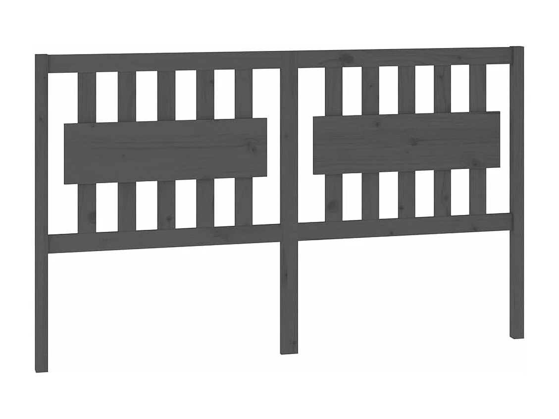 Cabeceira de cama 165,5x4x100 cm pinho maciço cinzento