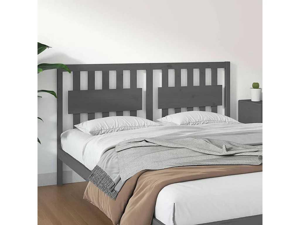 Tête de lit Gris 165,5x4x100 cm Bois massif de pin