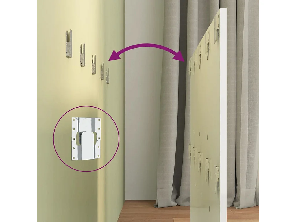 Tête de lit Blanc brillant 120x1,5x80 cm Bois d'ingénierie