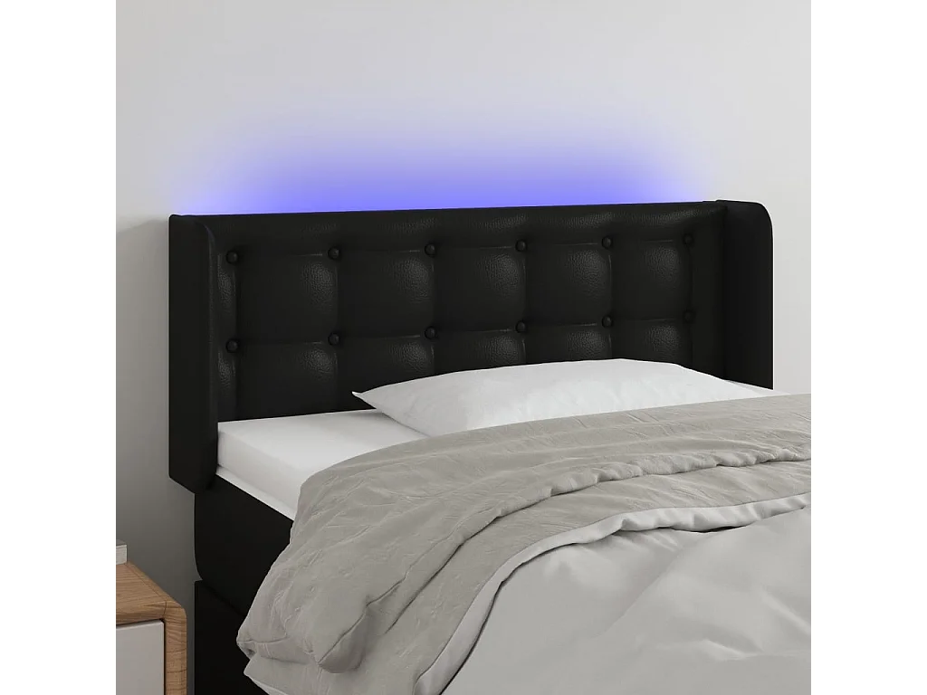 Tête de lit à LED Noir 83x16x78/88 cm Similicuir