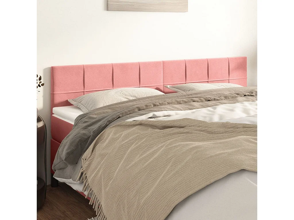 Cabeceiras rosa 180x5x78/88 cm veludo