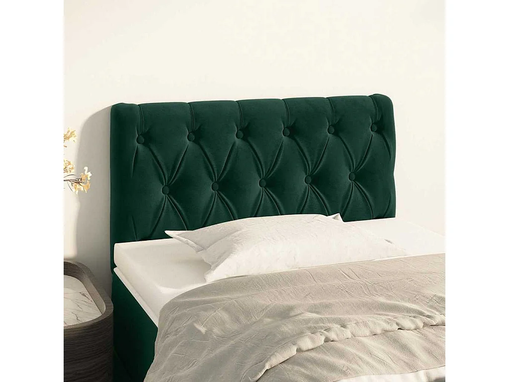 Testiera Verde scuro 80x7x78/88 cm in Velluto