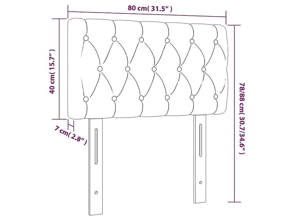 Hoofdbord 80x7x78/88 cm fluweel donkergroen