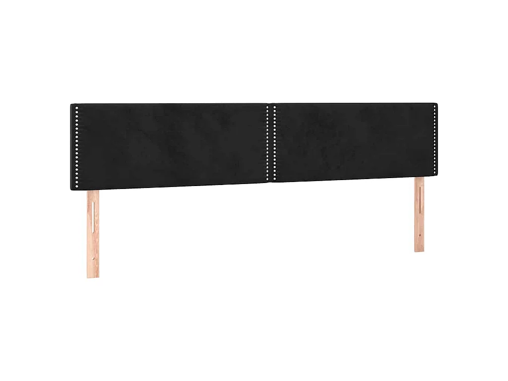 Hoofdbord LED 180x5x78/88 cm fluweel zwart