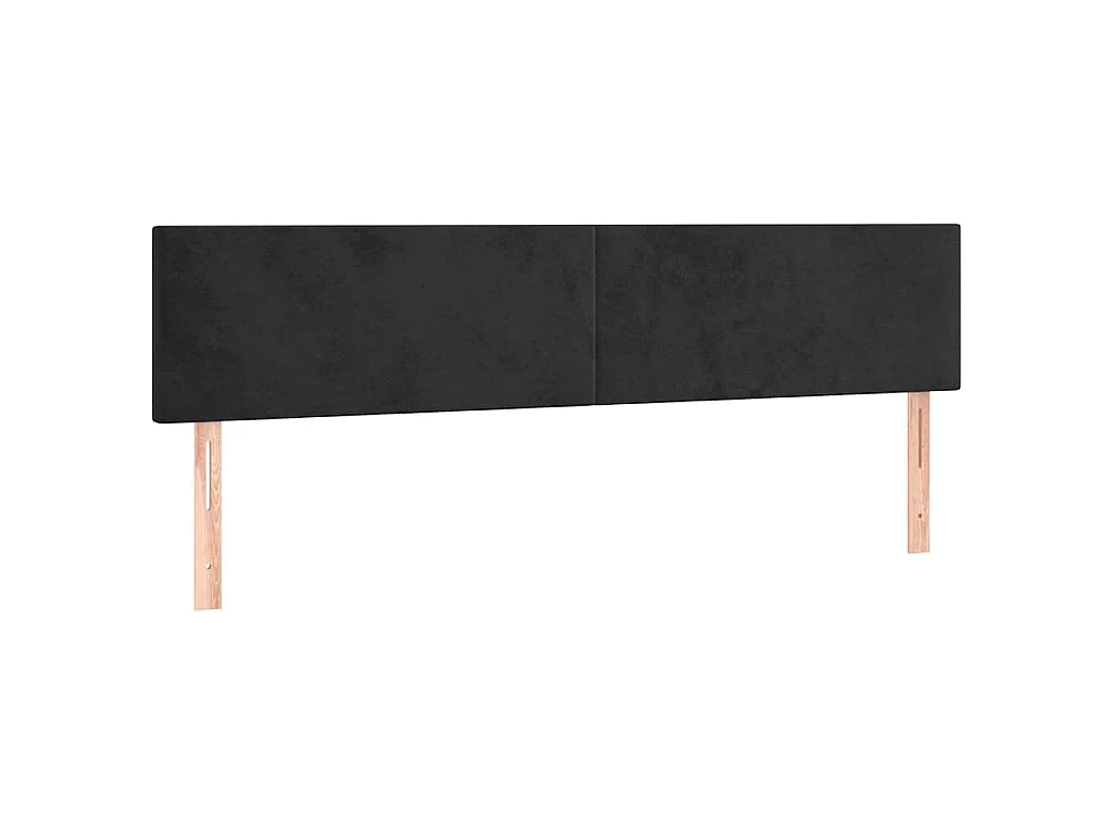 LED Kopfteil Schwarz 200x5x78/88 cm Samt