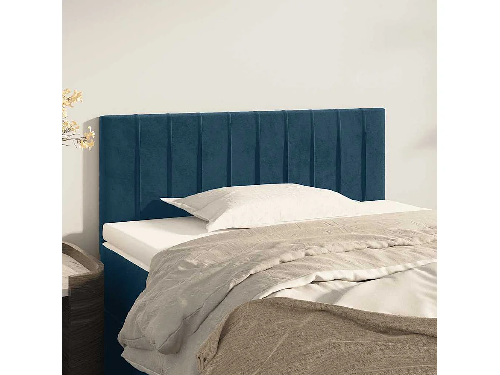 Hoofdbord 100x5x78/88 cm fluweel donkerblauw