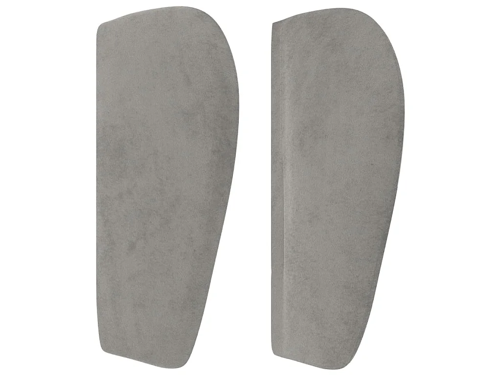 Kopfteil mit Ohren Hellgrau 183x23x78/88 cm Samt