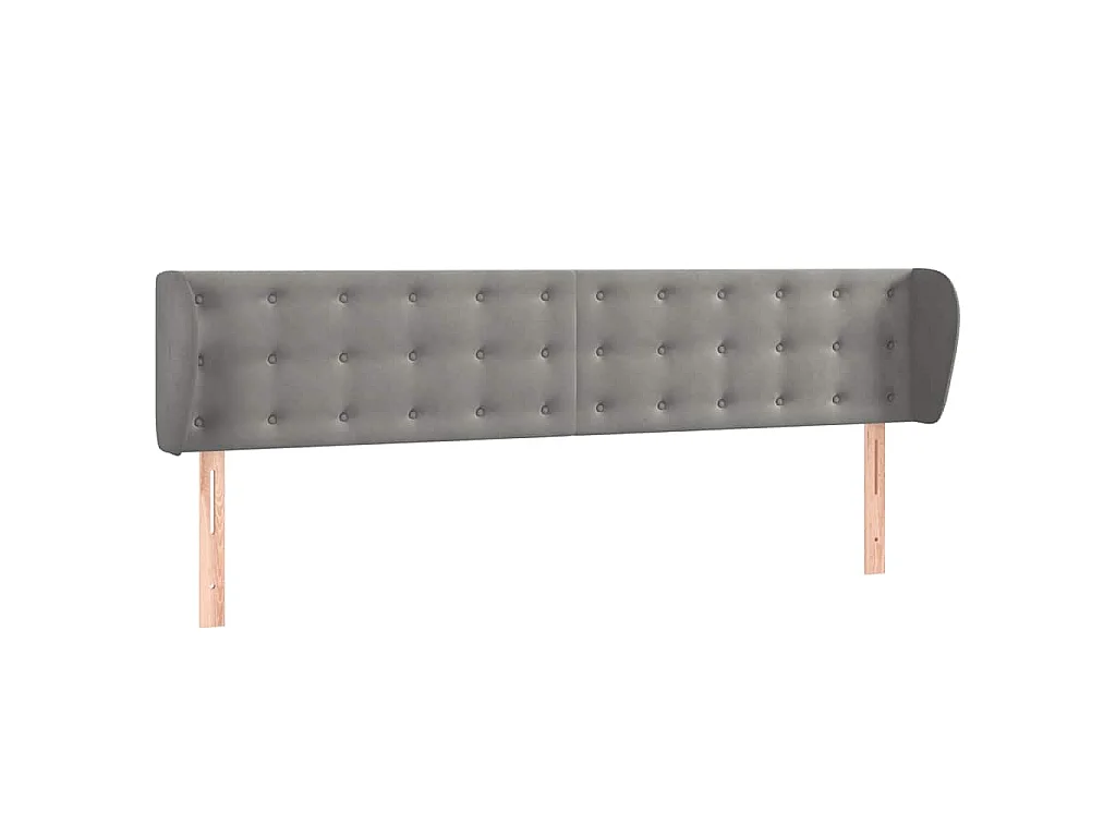 Cabeceira de cama c/ abas veludo 183x23x78/88 cm cinzento-claro