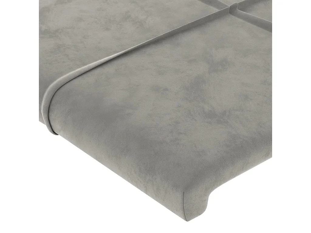 Testiera ad Orecchio Grigio Chiaro 83x16x78/88 cm in Velluto