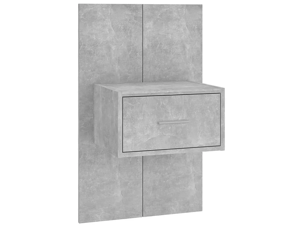Testiera Letto con Comodini in Legno Multistrato Grigio Cemento