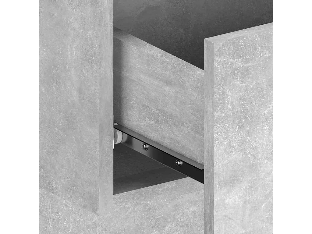 Testiera Letto con Comodini in Legno Multistrato Grigio Cemento