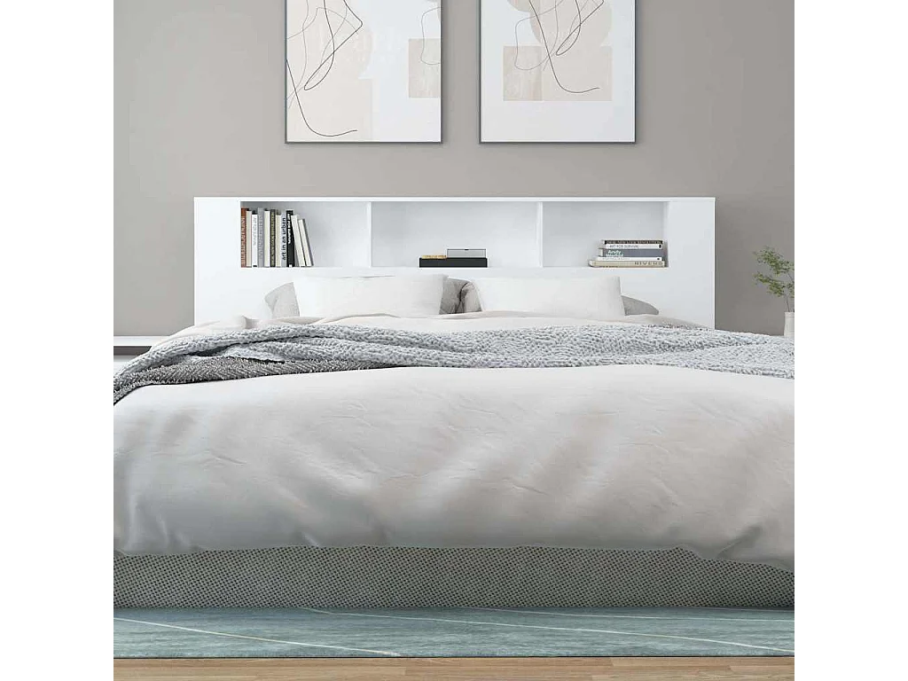 Hoofdbordkast 200x18,5x104,5 cm wit