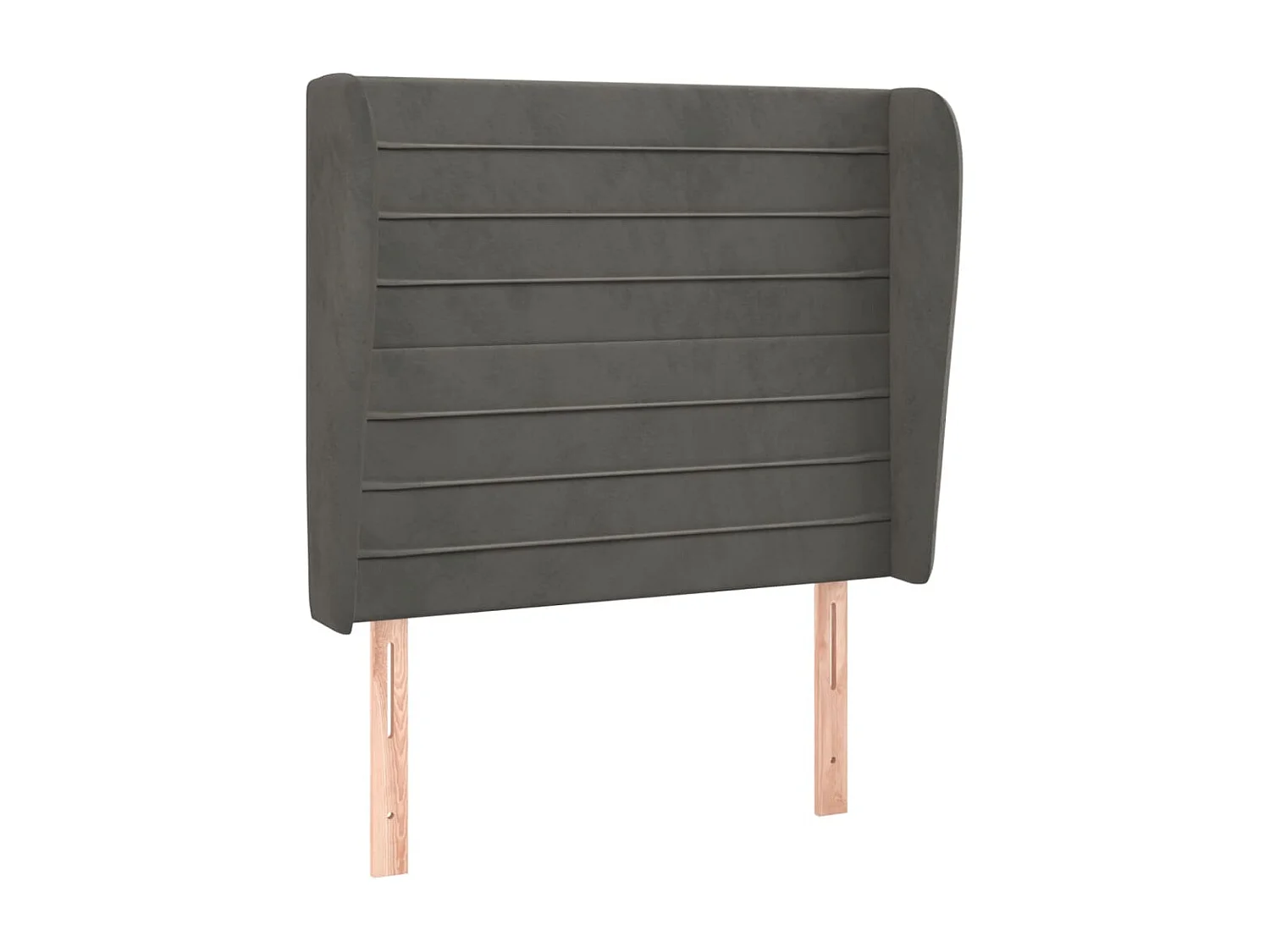 Testiera ad Orecchio Grigio Scuro 83x23x118/128 cm in Velluto