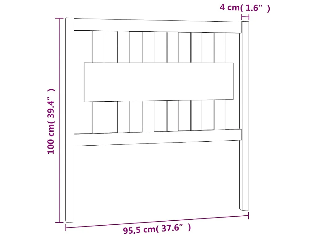 Tête de lit Marron miel 95,5x4x100 cm Bois massif de pin