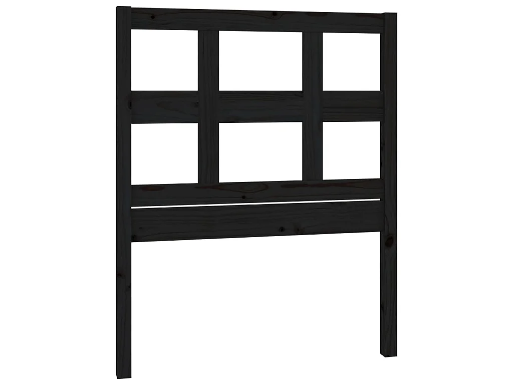 Tête de lit Noir 95,5x4x100 cm Bois massif de pin