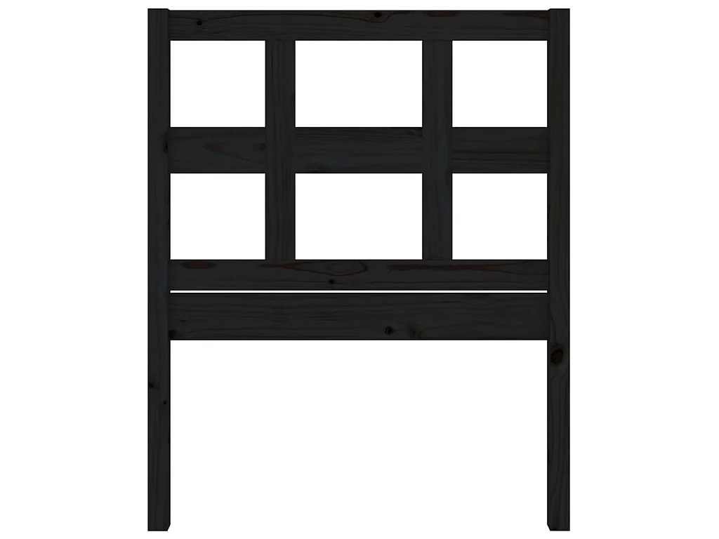 Tête de lit Noir 95,5x4x100 cm Bois massif de pin