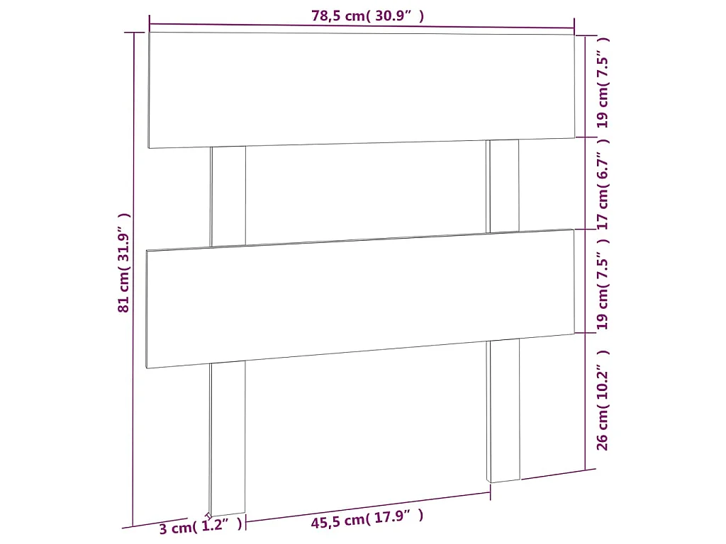 Tête de lit 78,5x3x81 cm Bois massif de pin