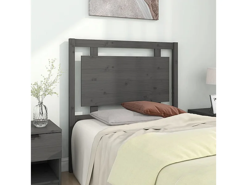 Tête de lit Gris 95,5x4x100 cm Bois massif de pin