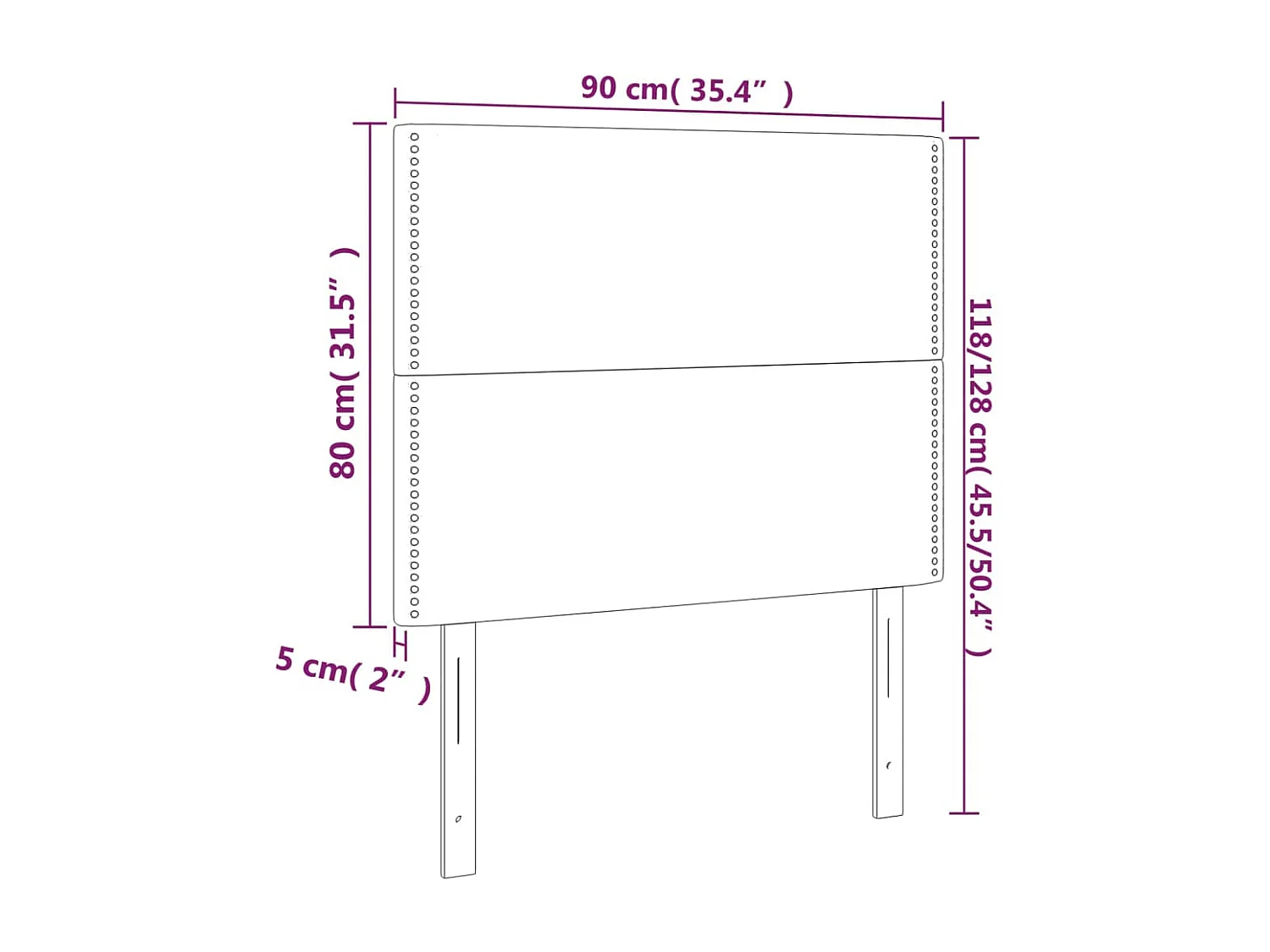 Hoofdbord donkerblauw 90x5x118/128 cm fluweel