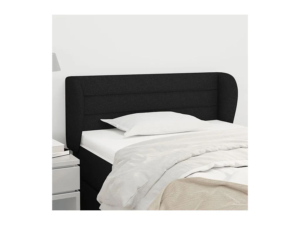 Tête de lit avec oreilles Noir 93x23x78/88 cm Tissu