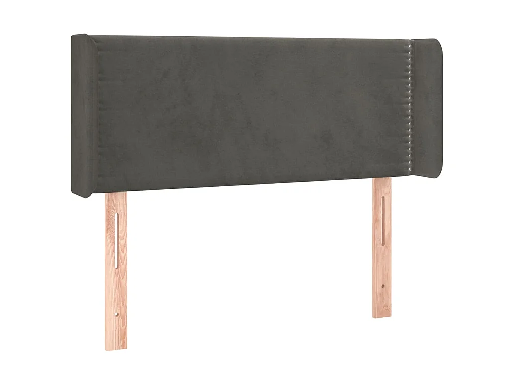 Testiera ad Orecchio Grigio Scuro 103x16x78/88 cm in Velluto