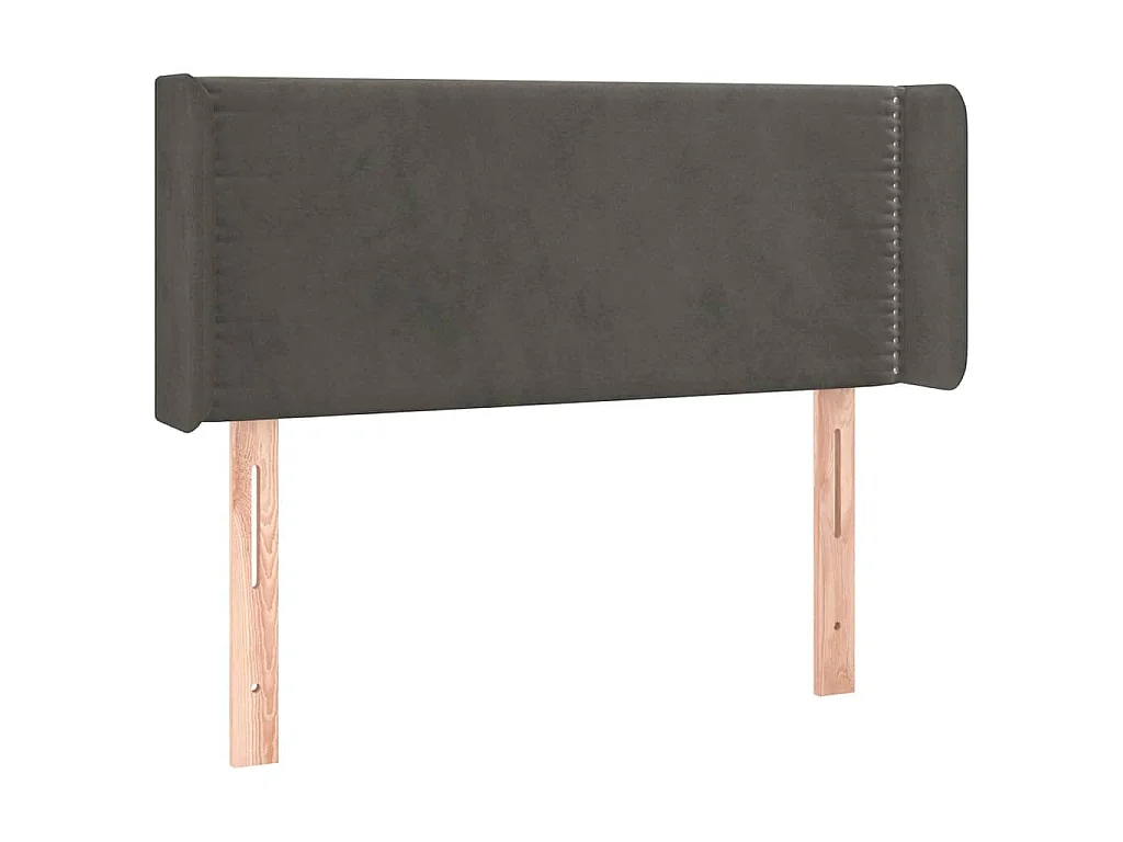 Testiera ad Orecchio Grigio Scuro 103x16x78/88 cm in Velluto