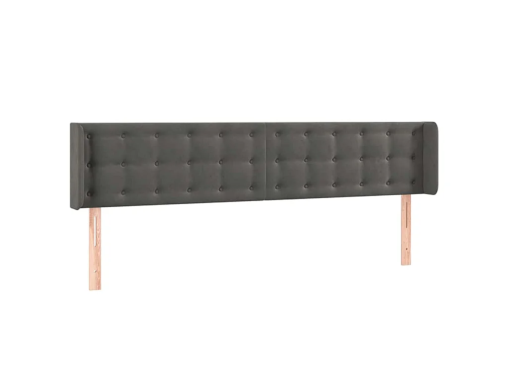 Tête de lit à LED Gris foncé 163x16x78/88 cm Velours
