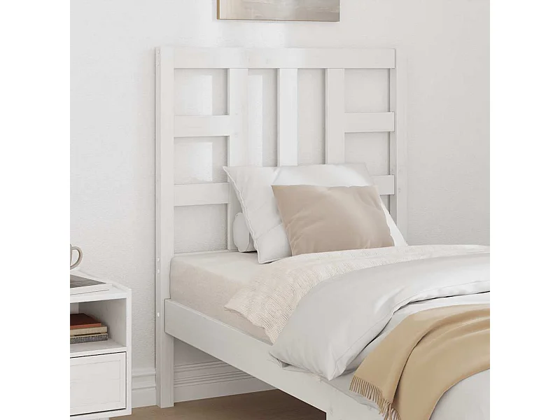 Tête de lit Blanc 81x4x100 cm Bois massif de pin