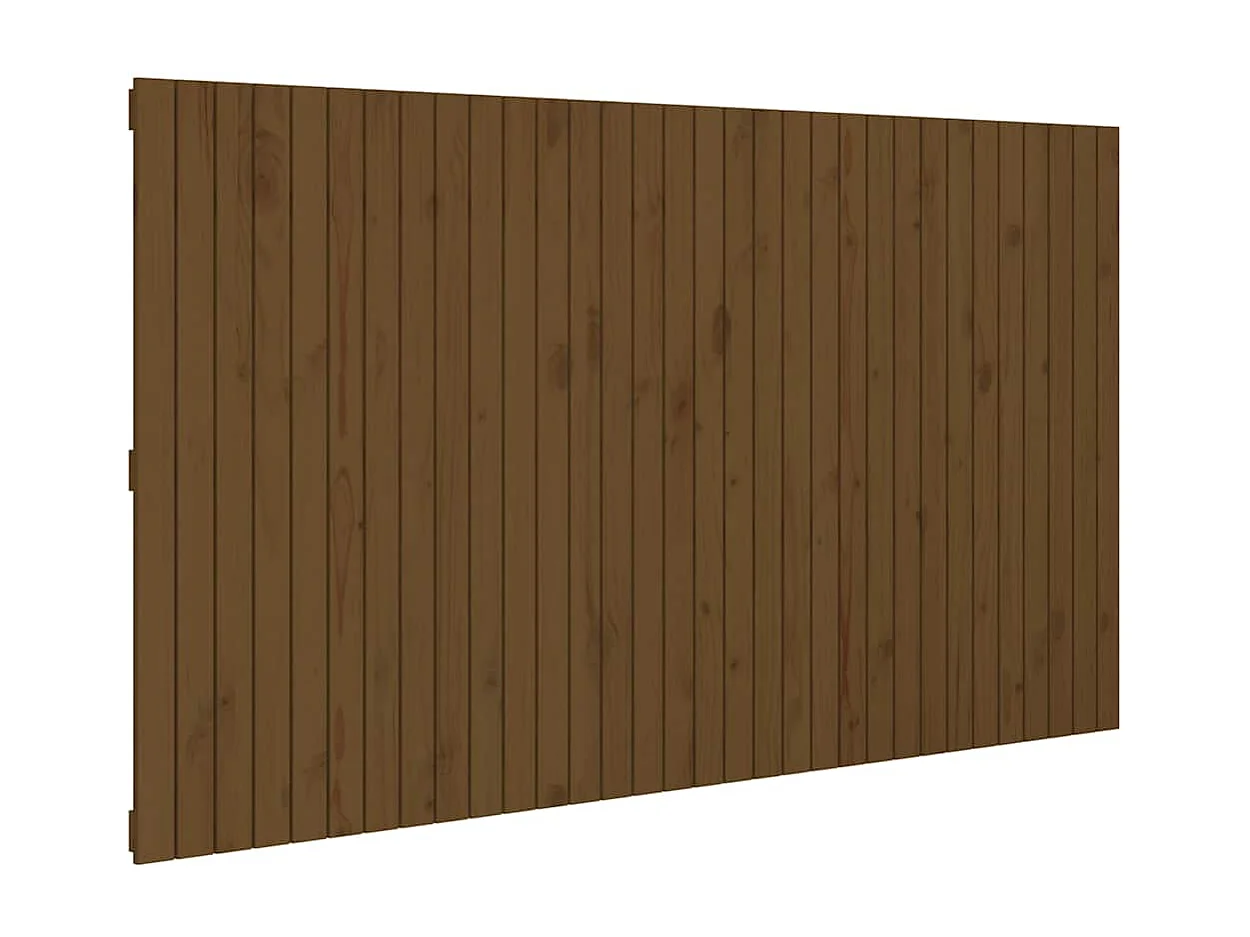 Tête de lit murale Marron miel 204x3x110 cm Bois massif de pin