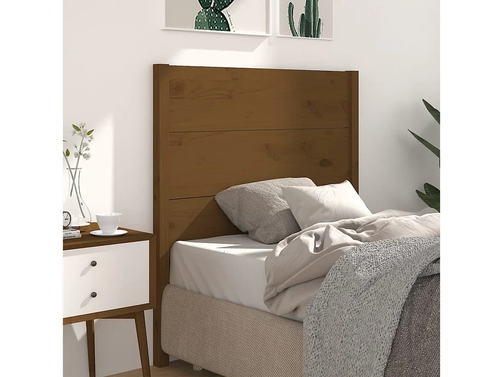 Hoofdbord 81x4x100 cm massief grenenhout honingbruin