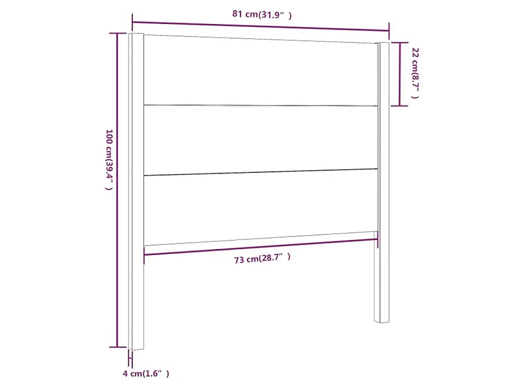Hoofdbord 81x4x100 cm massief grenenhout honingbruin