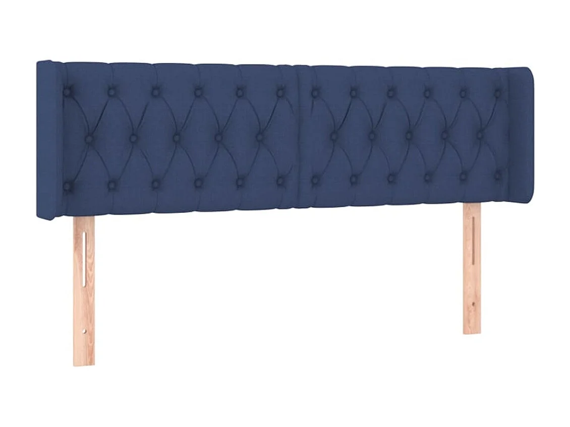 Hoofdbord met randen 163x16x78/88 cm stof blauw