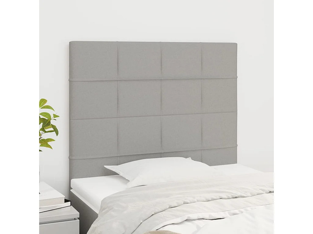 Tête de lit Gris clair 100x5x118/128 cm Tissu