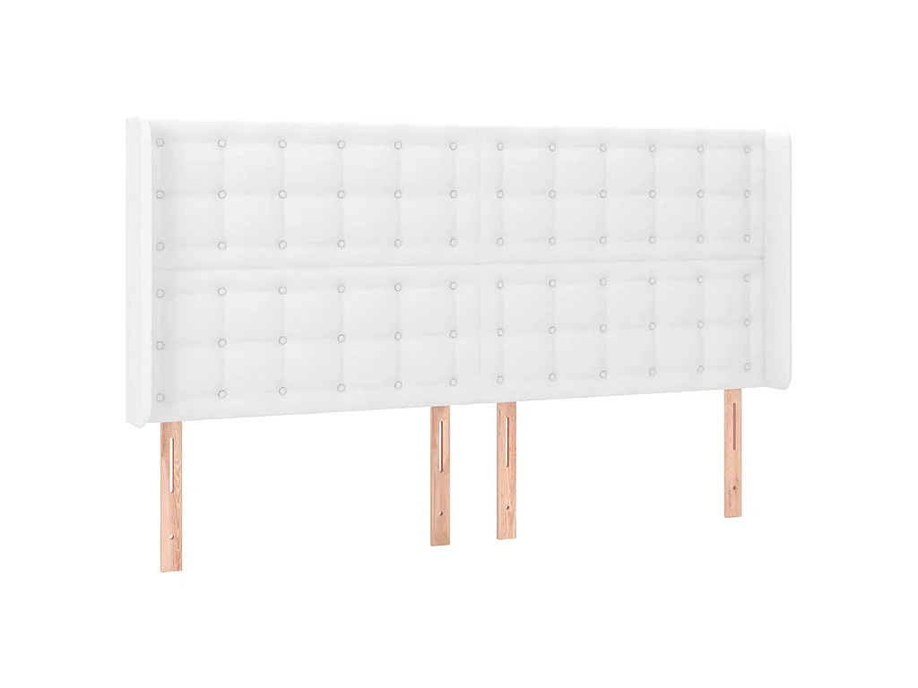 Hoofdbord LED 183x16x118/128 cm kunstleer wit