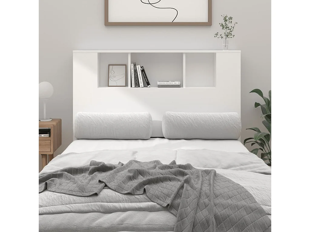 Mobiletto con testiera bianco 120x18,5x102,5 cm