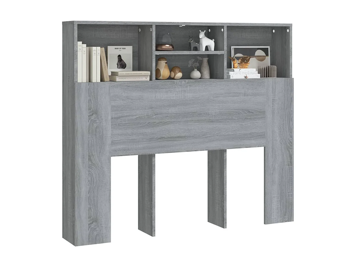 Kopfteil mit Ablagen Grau Sonoma 120x19x103,5 cm