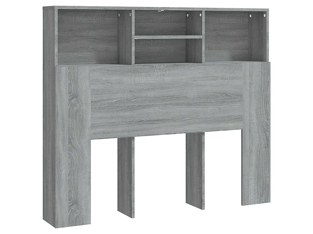 Kopfteil mit Ablagen Grau Sonoma 120x19x103,5 cm