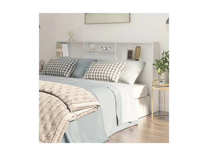 Kopfteil mit Ablagen Weiß 200x19x103,5 cm